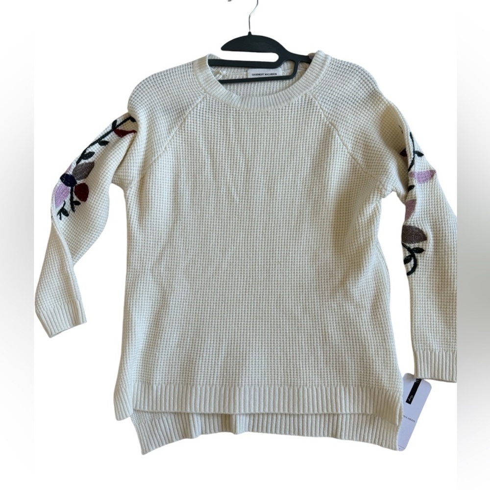 Cotton knit high low sweater